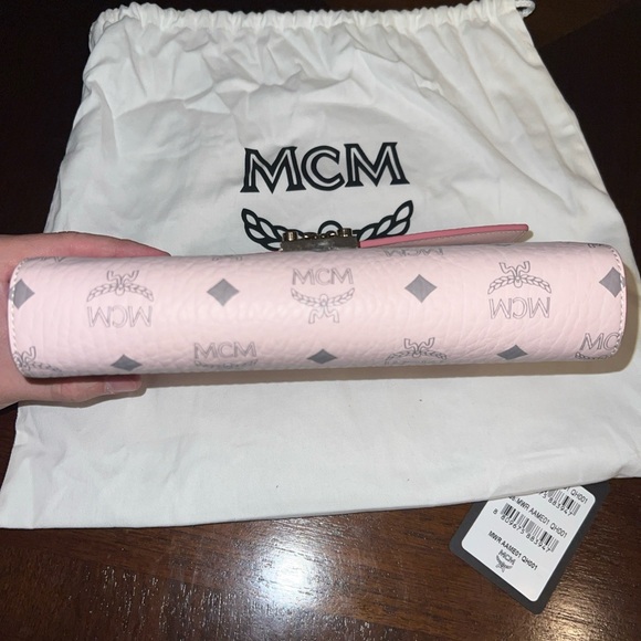 MCM Visetos Powder Pink Millie Crossbody Bag Leather Strap - Picture 8 of 10